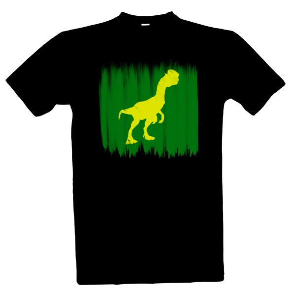 Tričko s potiskem Dilophosaurus - žlutý