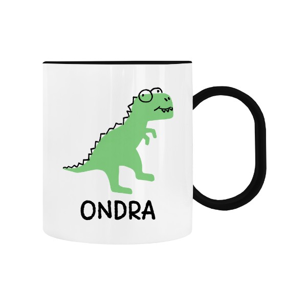 Dětský hrnek plastový s potiskem Dinosaurus s jménem do školky