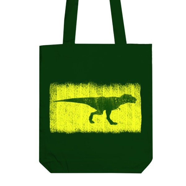 Organic cotton bag Tyrannosaurus Rex - green