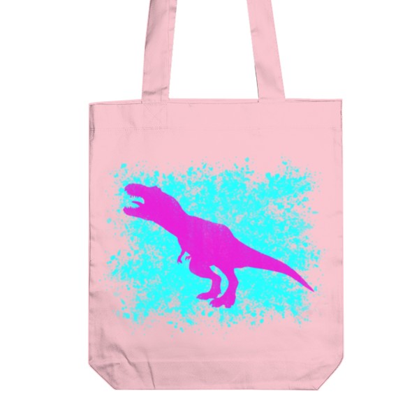 Organic cotton bag Tyrannosaurus Rex - pink